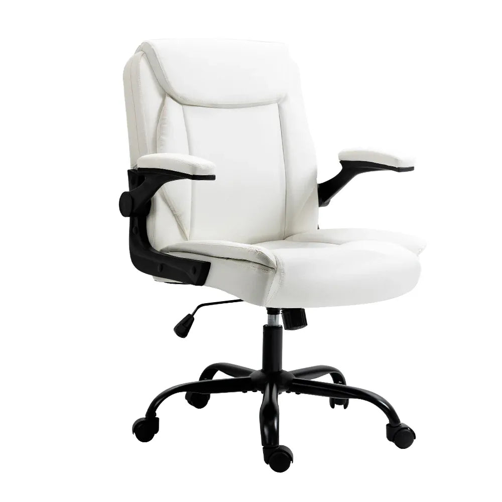 Artiss Executive Office Chair Mid Back White - Mekamart Australia