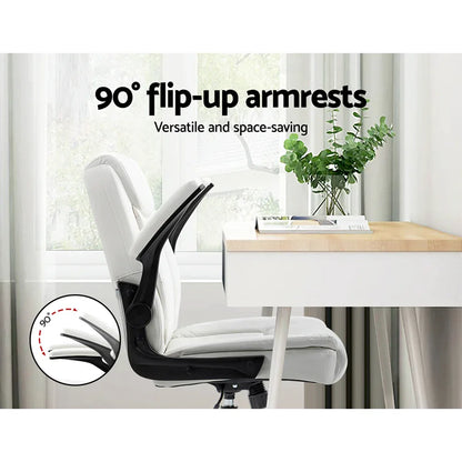 Artiss Executive Office Chair Mid Back White - Mekamart Australia