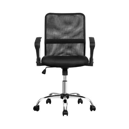 Artiss Mesh Office Chair Mid Back Black - Mekamart Australia