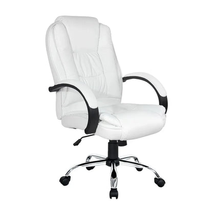Artiss Executive Office Chair Leather Tilt White - Mekamart Australia