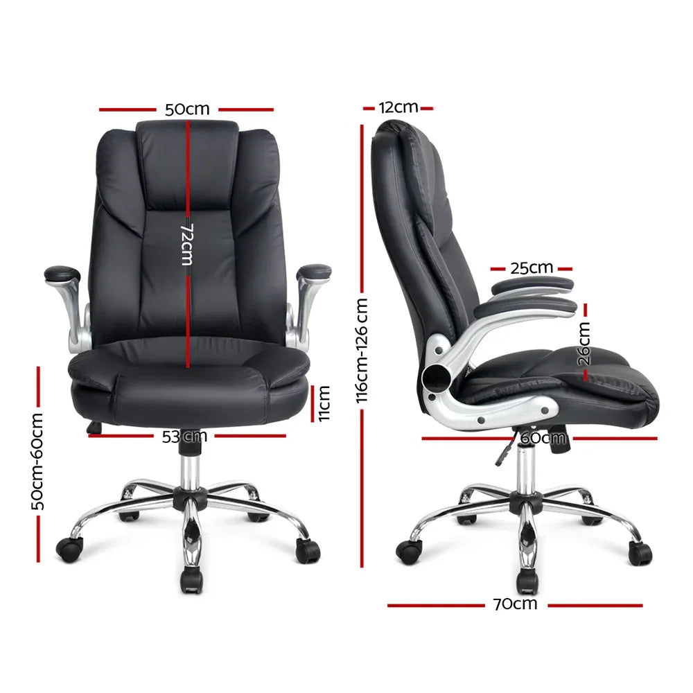 Artiss Executive Office Chair Leather Tilt Black - Mekamart Australia