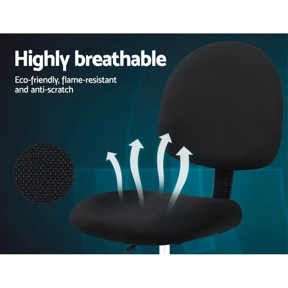 Artiss Office Chair Drafting Stool Fabric Chairs Black - Mekamart Australia