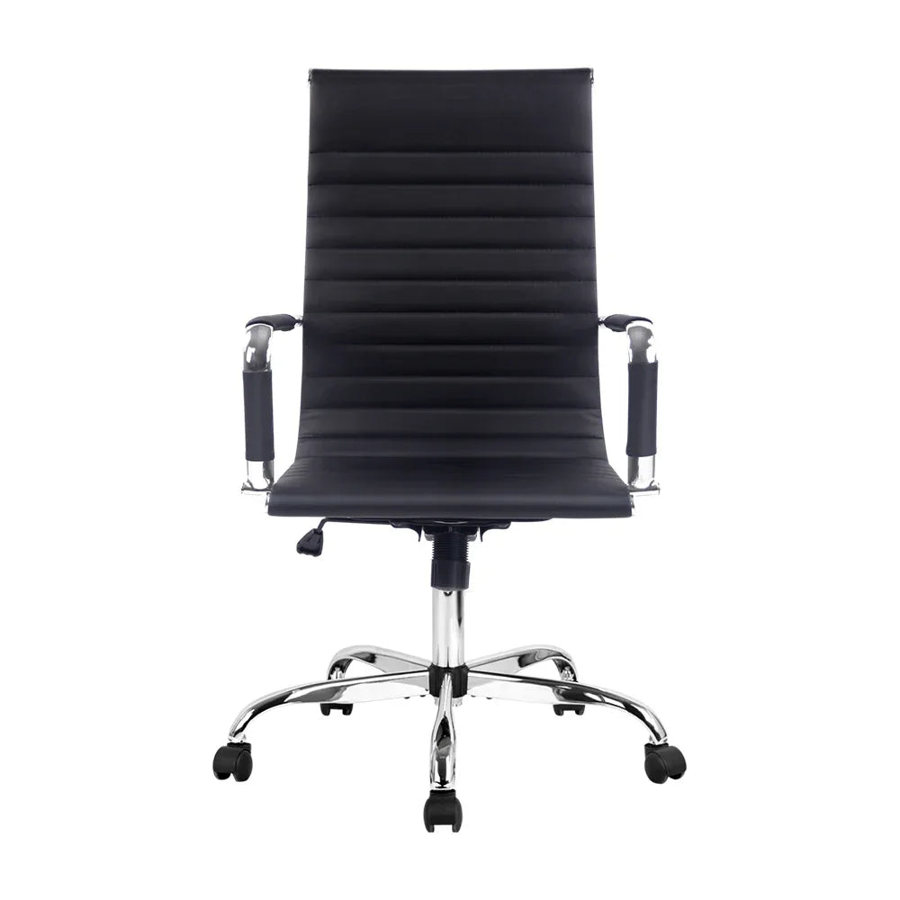 Artiss Office Chair Conference Chairs PU Leather High Back Black - Mekamart Australia