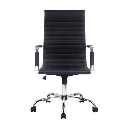 Artiss Office Chair Conference Chairs PU Leather High Back Black - Mekamart Australia
