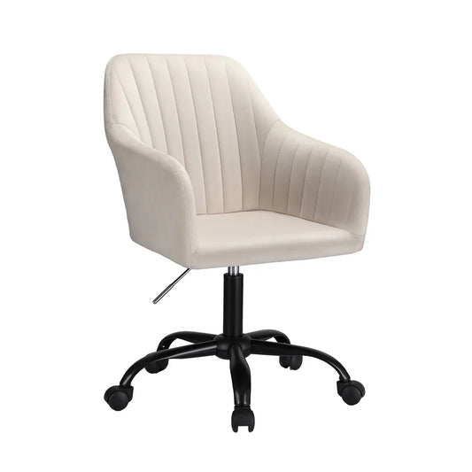 Artiss Office Chair Velvet Seat Cream - Mekamart Australia