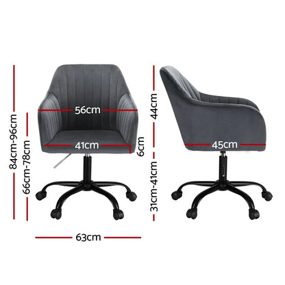 Artiss Office Chair Velvet Seat Dark Grey - Mekamart Australia