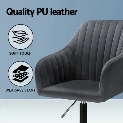 Artiss Office Chair Velvet Seat Dark Grey - Mekamart Australia