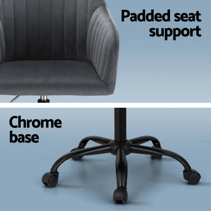Artiss Office Chair Velvet Seat Dark Grey - Mekamart Australia
