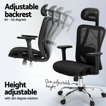 Artiss Ergonomic Office Chair Recline Black - Mekamart Australia