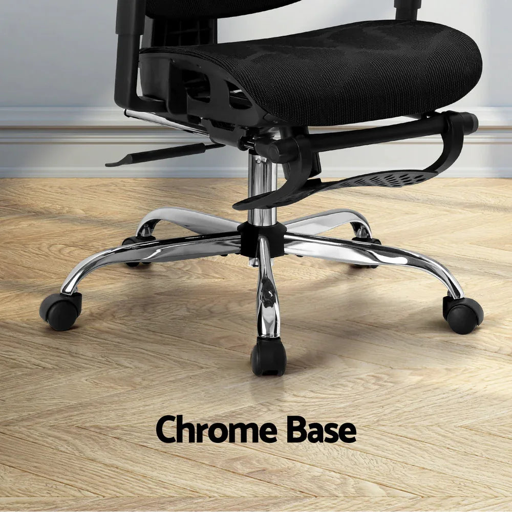 Artiss Ergonomic Office Chair Footrest Black - Mekamart Australia