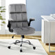 Artiss Office Chair Velvet Seat Racing Gaming Computer Desk Chairs Armrest Grey - Mekamart Australia
