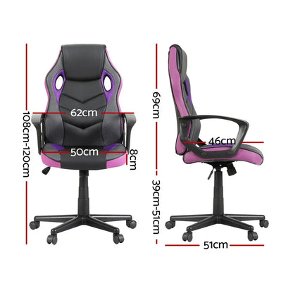 Artiss Gaming Office Chair Computer Chairs Purple - Mekamart Australia