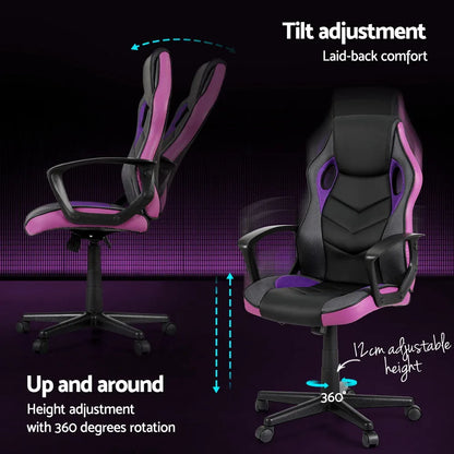 Artiss Gaming Office Chair Computer Chairs Purple - Mekamart Australia