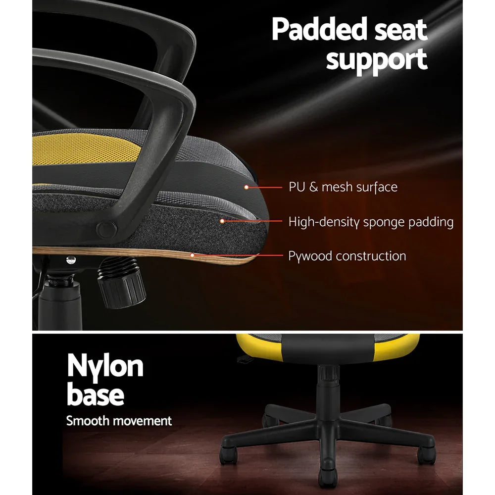 Artiss Gaming Office Chair Computer Executive Racing Chairs High Back Yellow - Mekamart Australia