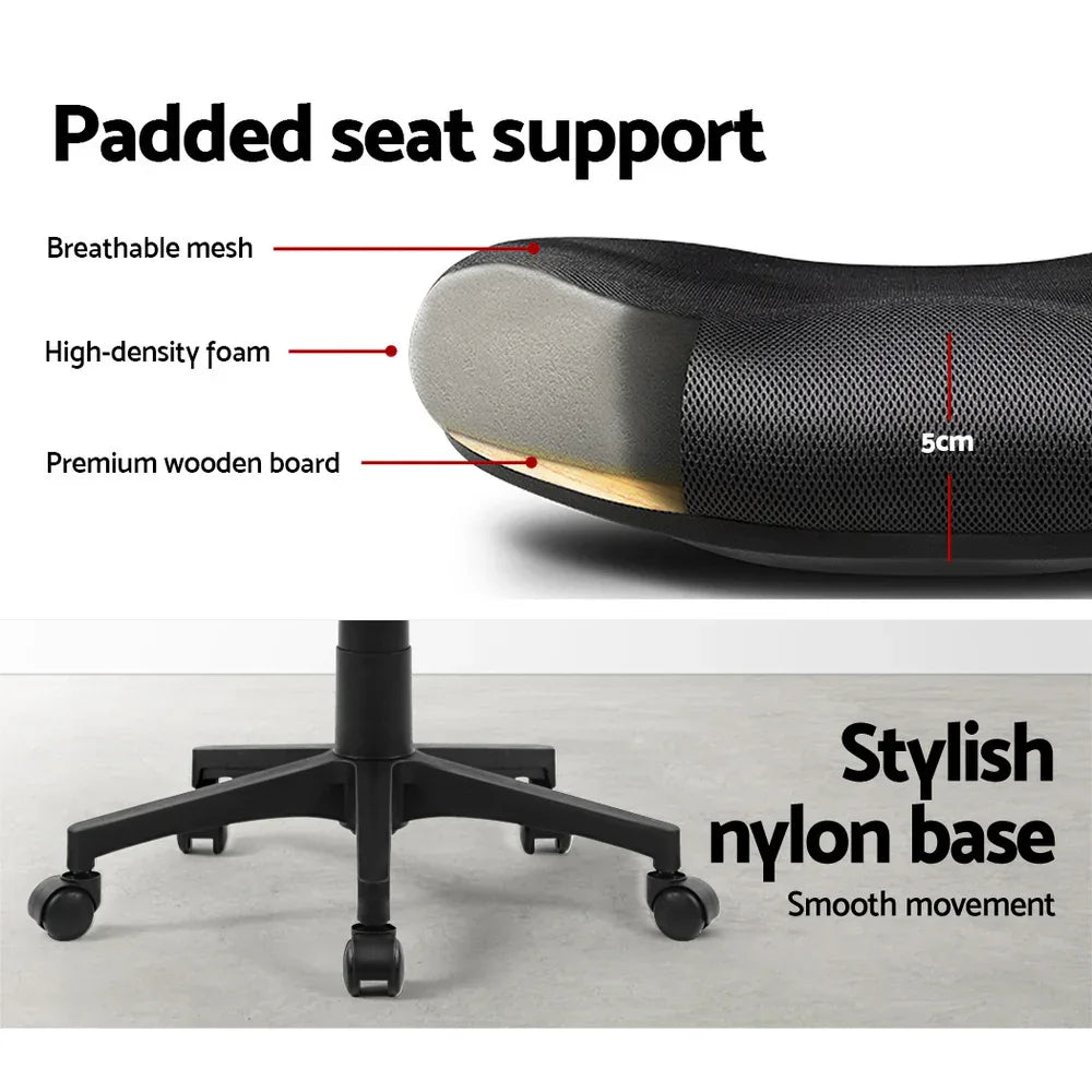 Artiss Mesh Office Chair Mid Back Black - Mekamart Australia