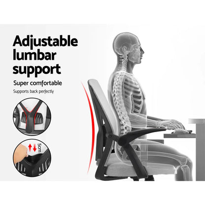 Artiss Mesh Office Chair Mid Back Grey - Mekamart Australia
