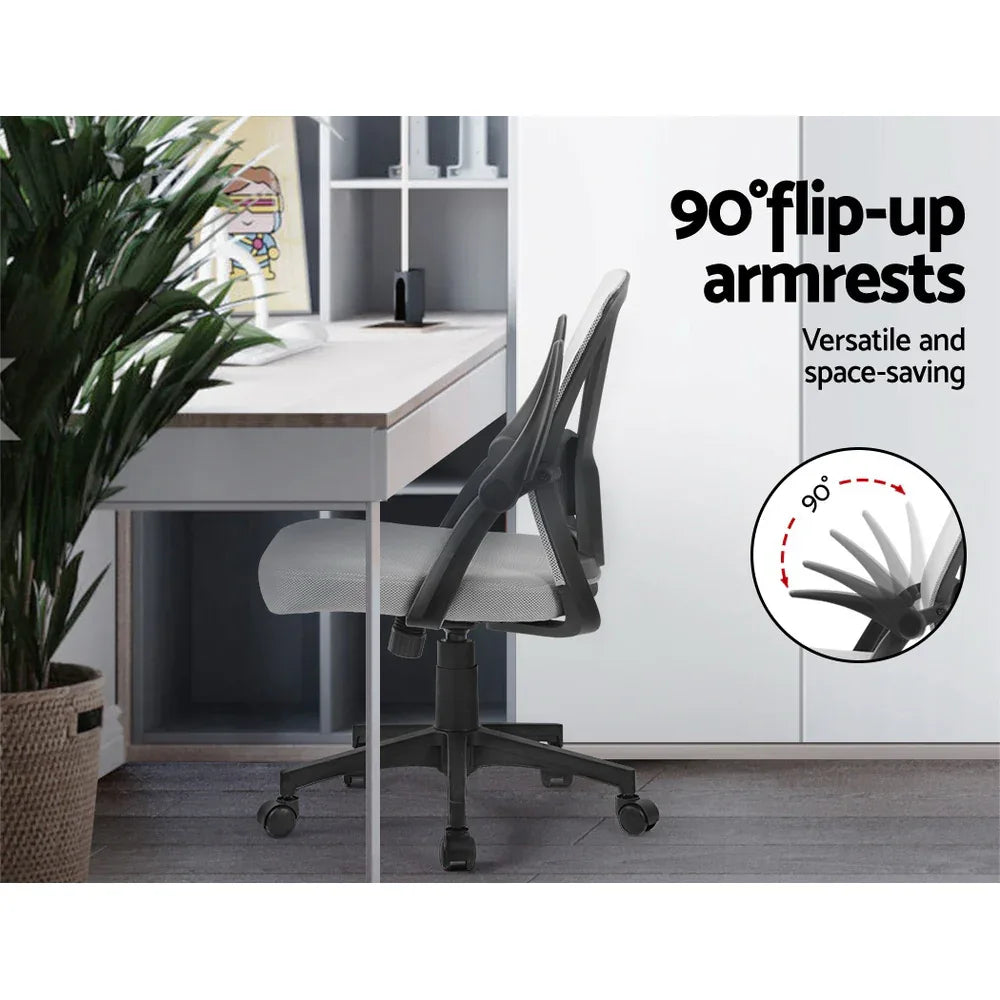 Artiss Mesh Office Chair Mid Back Grey - Mekamart Australia