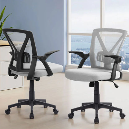 Artiss 2x Mesh Office Chair Mid Back Grey - Mekamart Australia