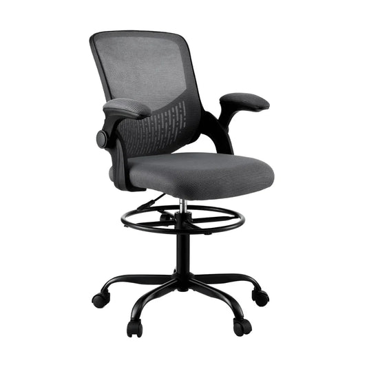 Artiss Office Chair Drafting Chairs Stool Computer Desk Studios Mesh Grey - Mekamart Australia