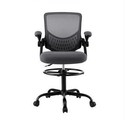 Artiss Office Chair Drafting Chairs Stool Computer Desk Studios Mesh Grey - Mekamart Australia