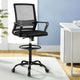 Artiss Office Chair Drafting Chairs Stool Computer Desk Studios Mesh Black - Mekamart Australia