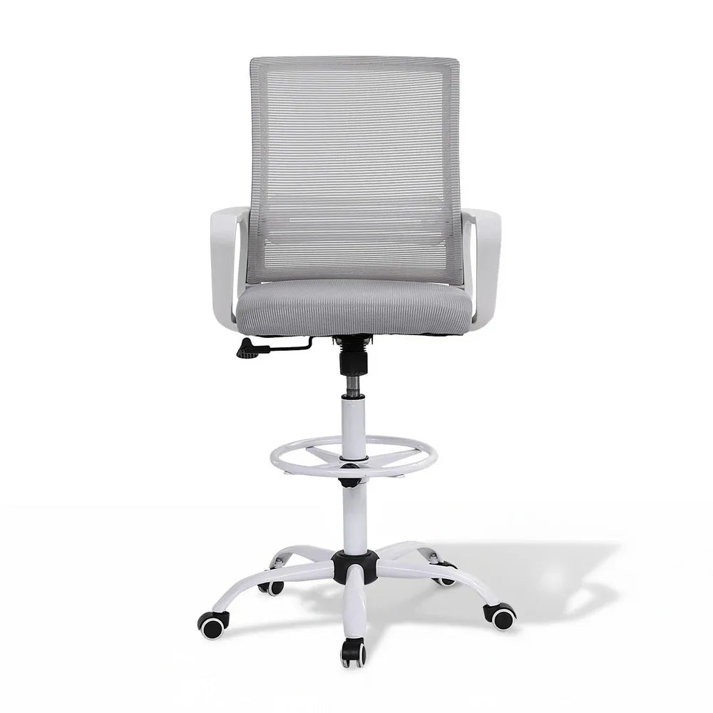 Artiss Office Chair Drafting Chairs Stool Computer Desk Studios Mesh White - Mekamart Australia