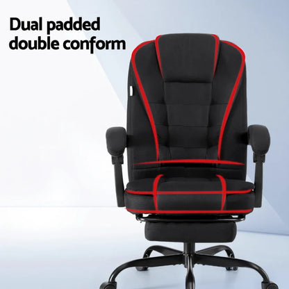Artiss Office Chair Executive Fabric Seat Racing Computer Desk Chairs Footrest - Mekamart Australia