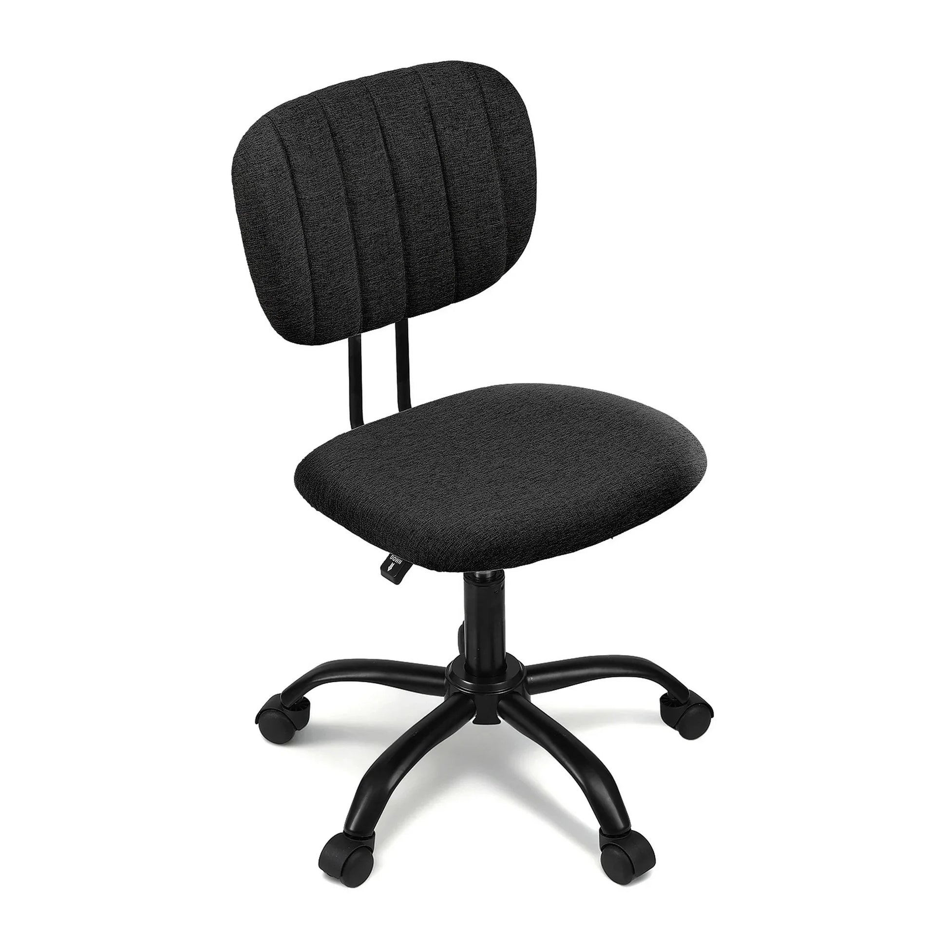 Artiss Armless Office Chair with Wheels, Ergonomic 360° Swivel Home Office Desk Chair, Height Adjustable Computer Task Chair with Fabric Back and Seat for Small Space, Black - Mekamart Australia