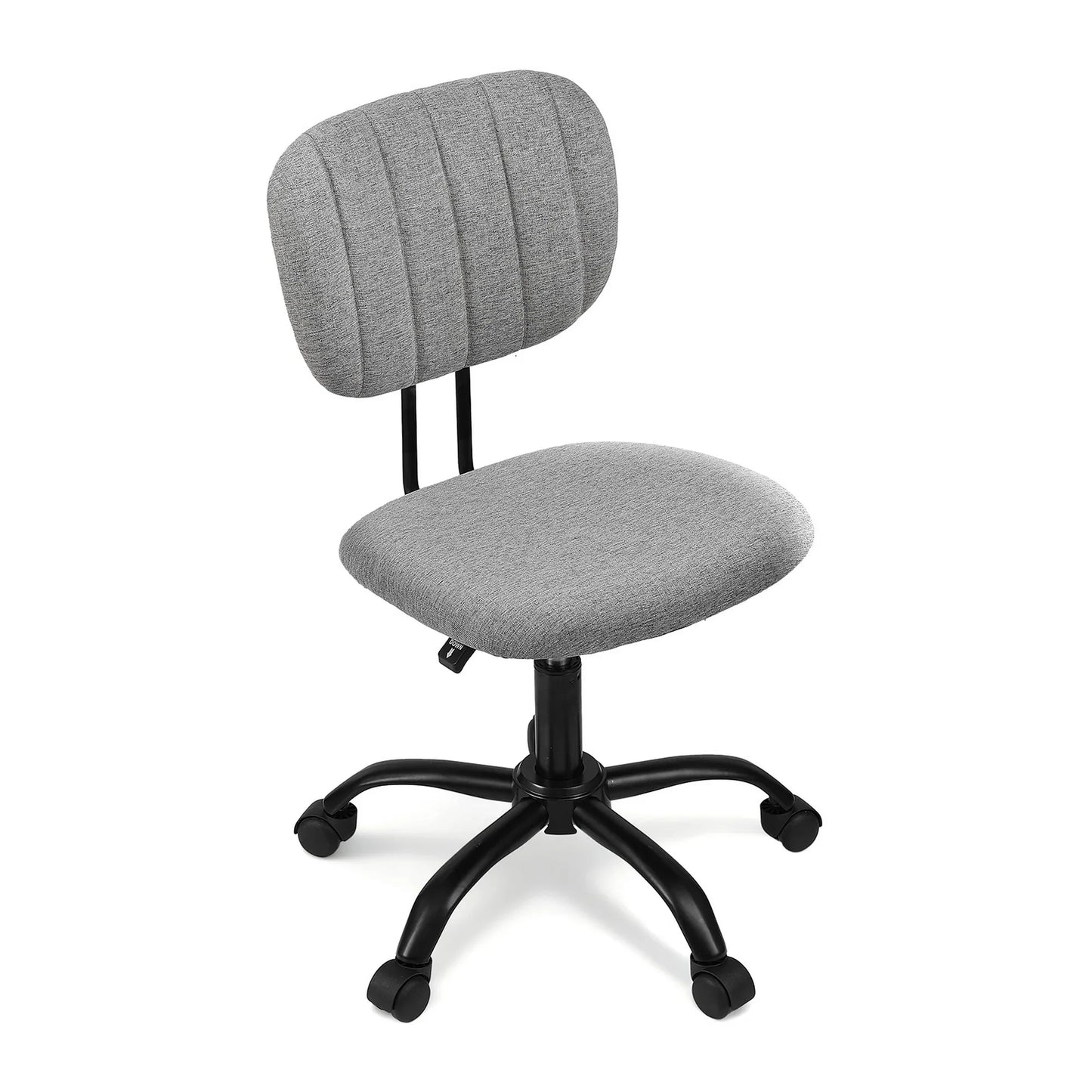 Artiss Armless Office Chair with Wheels, Ergonomic 360° Swivel Home Office Desk Chair, Height Adjustable Computer Task Chair with Fabric Back and Seat for Small Space, Grey - Mekamart Australia