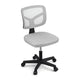 Artiss Armless Office Chair with Wheels, Ergonomic 360° Swivel Home Office Desk Chair, Height Adjustable Computer Task Chair with Fabric Back and Seat for Small Space, Grey - Mekamart Australia