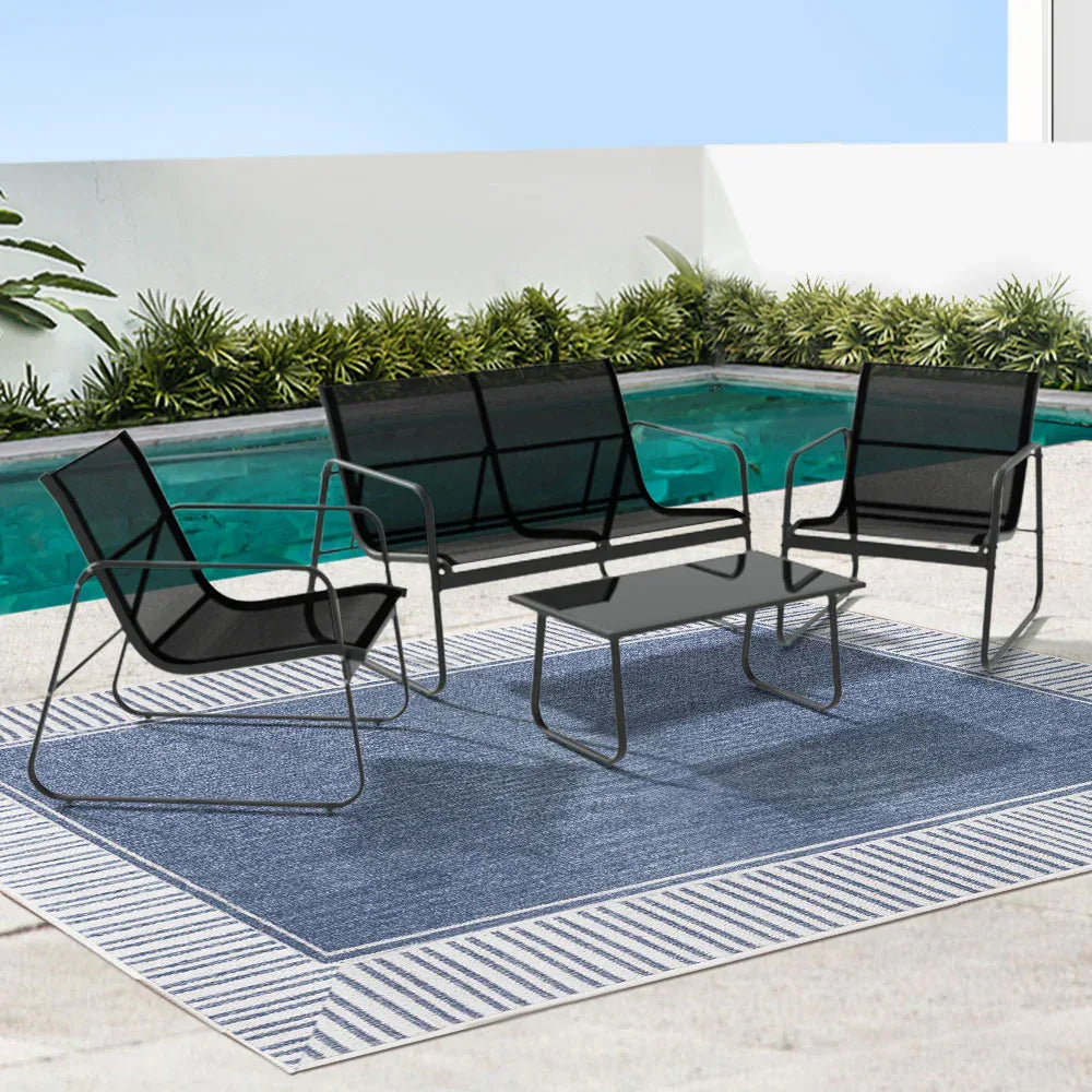 Gardeon Outdoor Sofa Set Lounge Setting Textilene Table and Chairs Garden Patio Furniture - Mekamart Australia