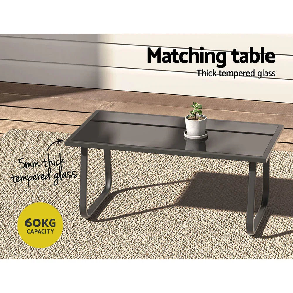 Gardeon Outdoor Sofa Set Lounge Setting Textilene Table and Chairs Garden Patio Furniture - Mekamart Australia