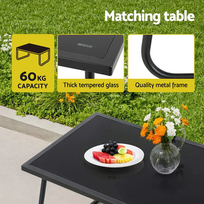 Gardeon 4PCS Outdoor Sofa Set Table and Chairs Cushion textilene Patio Furniture - Mekamart Australia