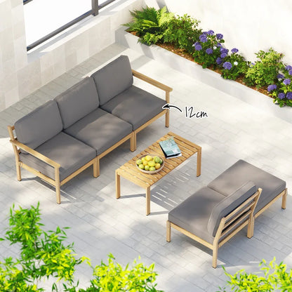 Gardeon 5-Seater Outdoor Sofa Set Wooden Lounge Setting 6PCS - Mekamart Australia