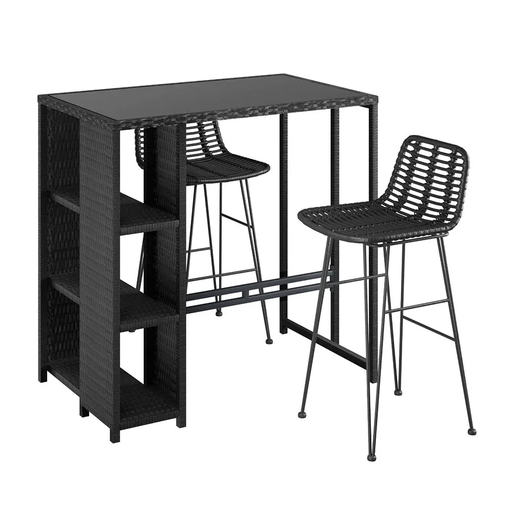 Gardeon Outdoor Bar Set Patio Furniture Dining Chairs Table and Chairs Wicker - Mekamart Australia