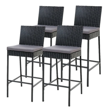 Gardeon 4-Piece Outdoor Bar Stools Dining Chair Bar Stools Rattan Furniture - Mekamart Australia