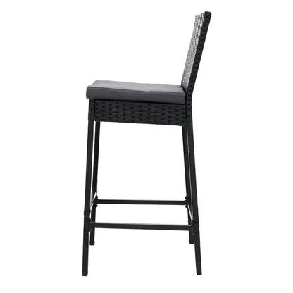 Gardeon 4-Piece Outdoor Bar Stools Dining Chair Bar Stools Rattan Furniture - Mekamart Australia