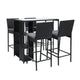 Gardeon 5-Piece Outdoor Bar Set Patio Dining Chairs Wicker Table Stools - Mekamart Australia