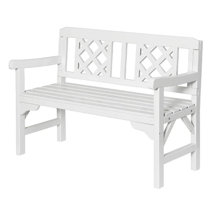 Gardeon Outdoor Garden Bench Wooden Chair 2 Seat Patio Furniture Lounge White - Mekamart Australia