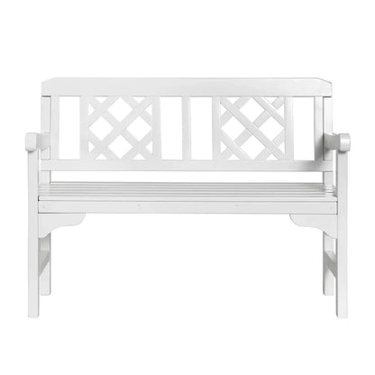 Gardeon Outdoor Garden Bench Wooden Chair 2 Seat Patio Furniture Lounge White - Mekamart Australia