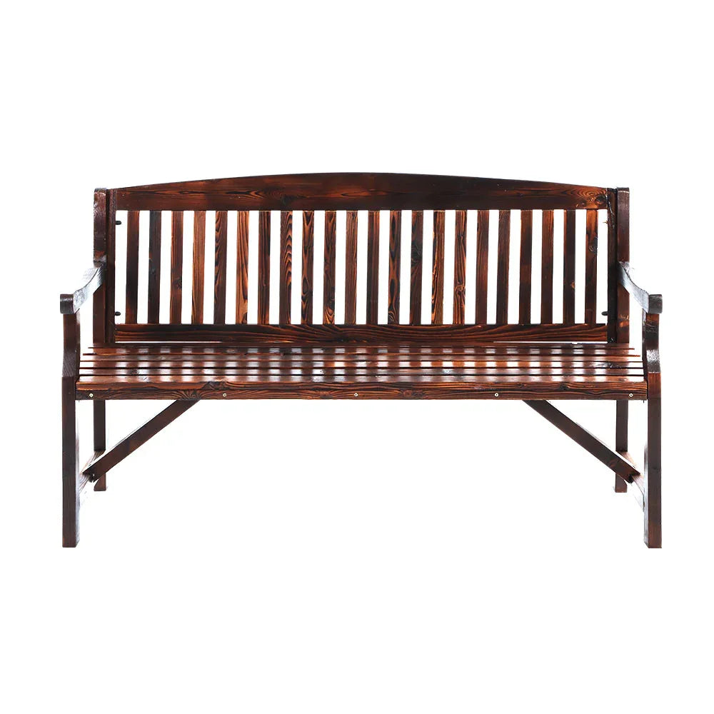 Gardeon 5FT Outdoor Garden Bench Wooden 3 Seat Chair Patio Furniture Charcoal - Mekamart Australia