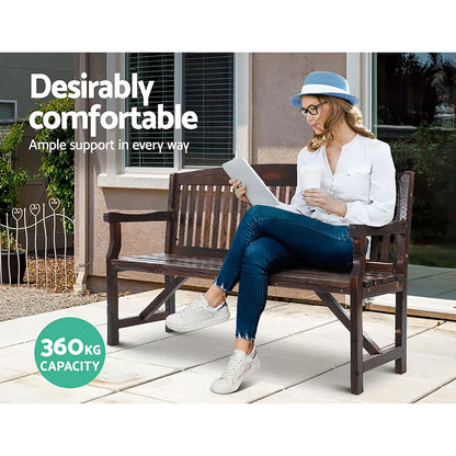 Gardeon 5FT Outdoor Garden Bench Wooden 3 Seat Chair Patio Furniture Charcoal - Mekamart Australia