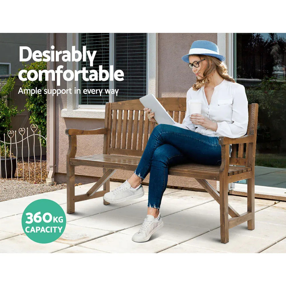Gardeon 5FT Outdoor Garden Bench Wooden 3 Seat Chair Patio Furniture Natural - Mekamart Australia