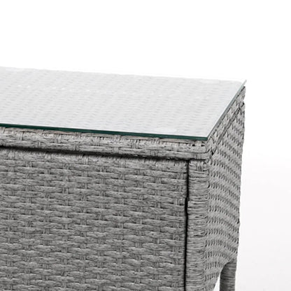 Gardeon 3PC Outdoor Bistro Set Patio Furniture Wicker Setting Chairs Table Cushion Grey - Mekamart Australia