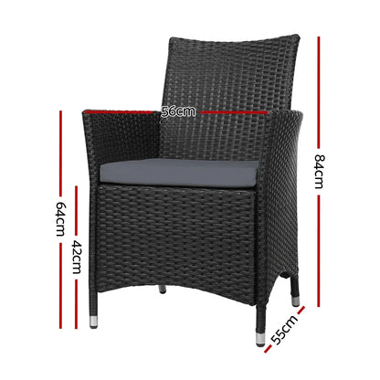 Gardeon Outdoor Dining Chairs Patio Furniture Wicker Garden Cushion Idris 2PC - Mekamart Australia