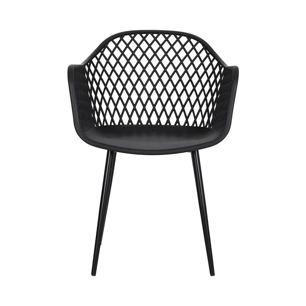 Gardeon 4PC Outdoor Dining Chairs PP Lounge Chair Patio Furniture Garden Black - Mekamart Australia