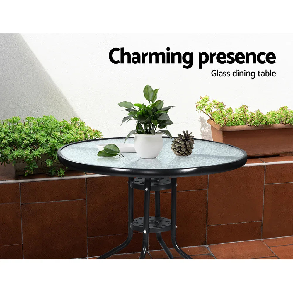 Gardeon 3PC Bistro Set Outdoor Furniture Rattan Table Chairs Cushion Patio Garden Felix - Mekamart Australia
