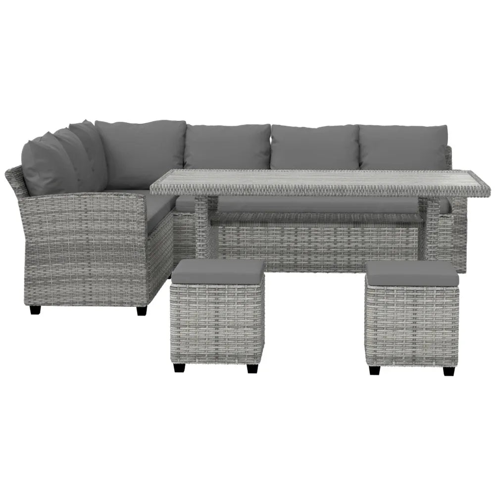 Gardeon Outdoor Dining Set Wicker Table Chairs Setting 8 Seater - Mekamart Australia