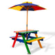 Keezi Kids Wooden Picnic Table Set with Umbrella - Mekamart Australia