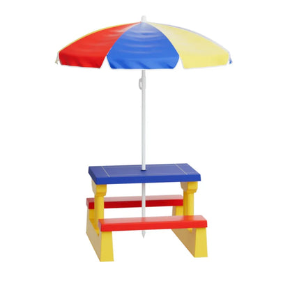 Keezi Kids Outdoor Table and Chairs Set Picnic Bench Umbrella Children Indoor - Mekamart Australia